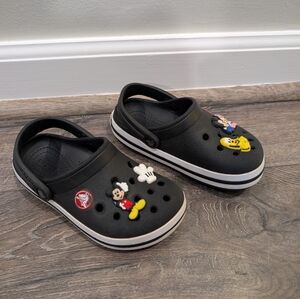 Crocs Toddler Size 9 Girl Boy Black Water Shoes Sandals Summer Disney Mickey